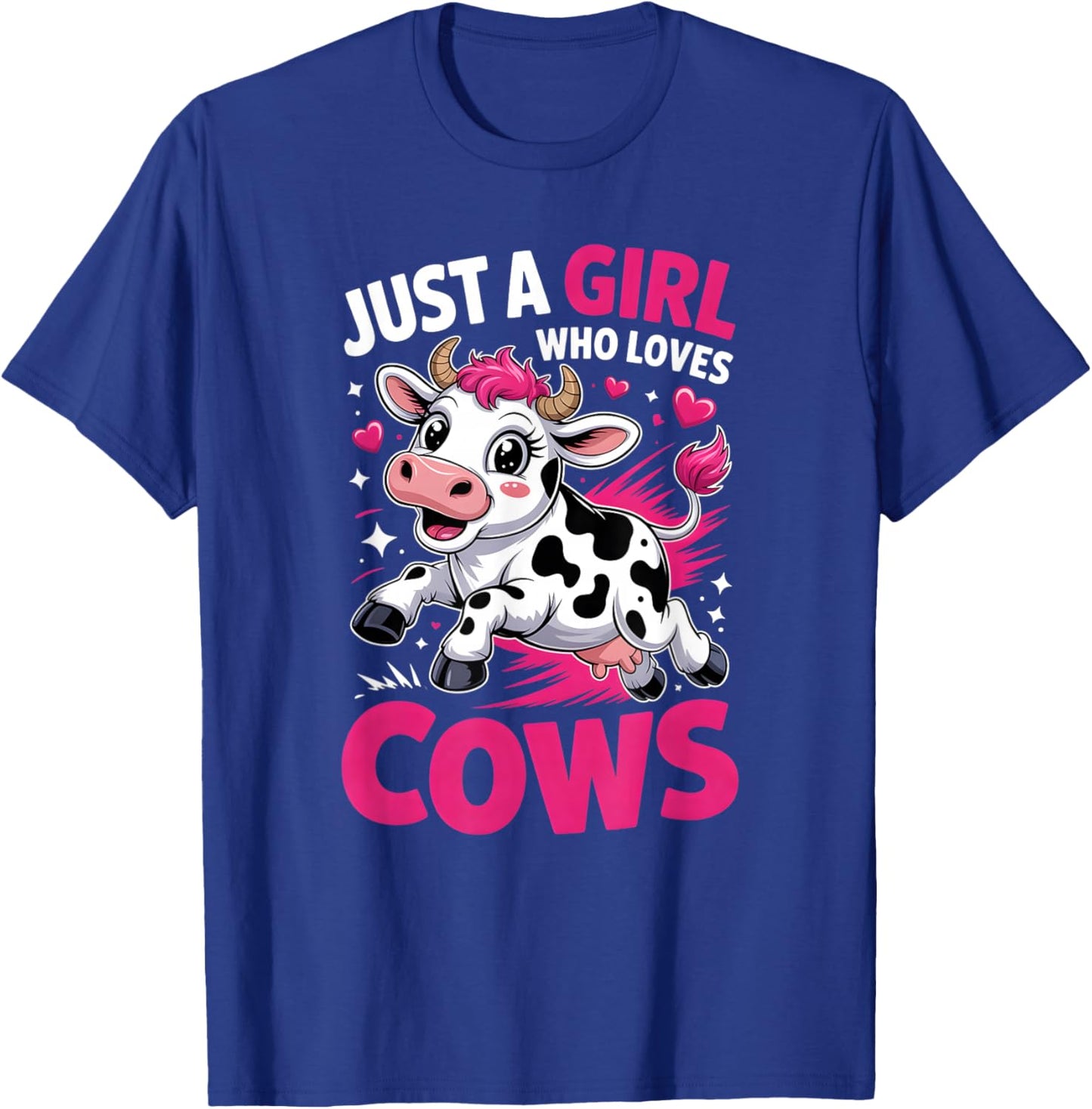 Girls Cow T-Shirt - T-Shirt | Royal