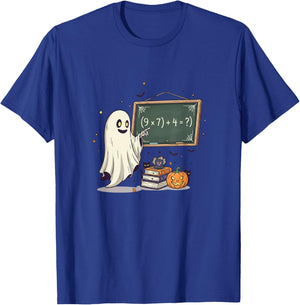 67 Teacher Halloween Ghost Six Seven Meme Math Joke T-Shirt - T-Shirt | Royal