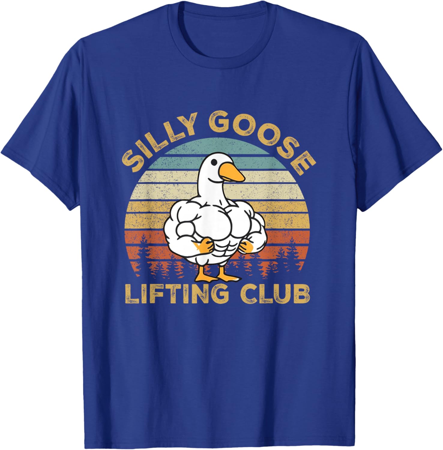 Silly Goose Lifting Club Gym Goose Weightlifting Workout T-Shirt - T-Shirt | Royal