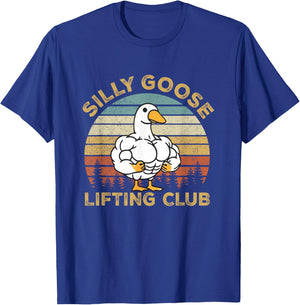 Silly Goose Lifting Club Gym Goose Weightlifting Workout T-Shirt - T-Shirt | Royal