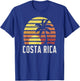 Costa Rica Retro Sunset Scene with Palm and Horizon Vibes T-Shirt - T-Shirt | Royal