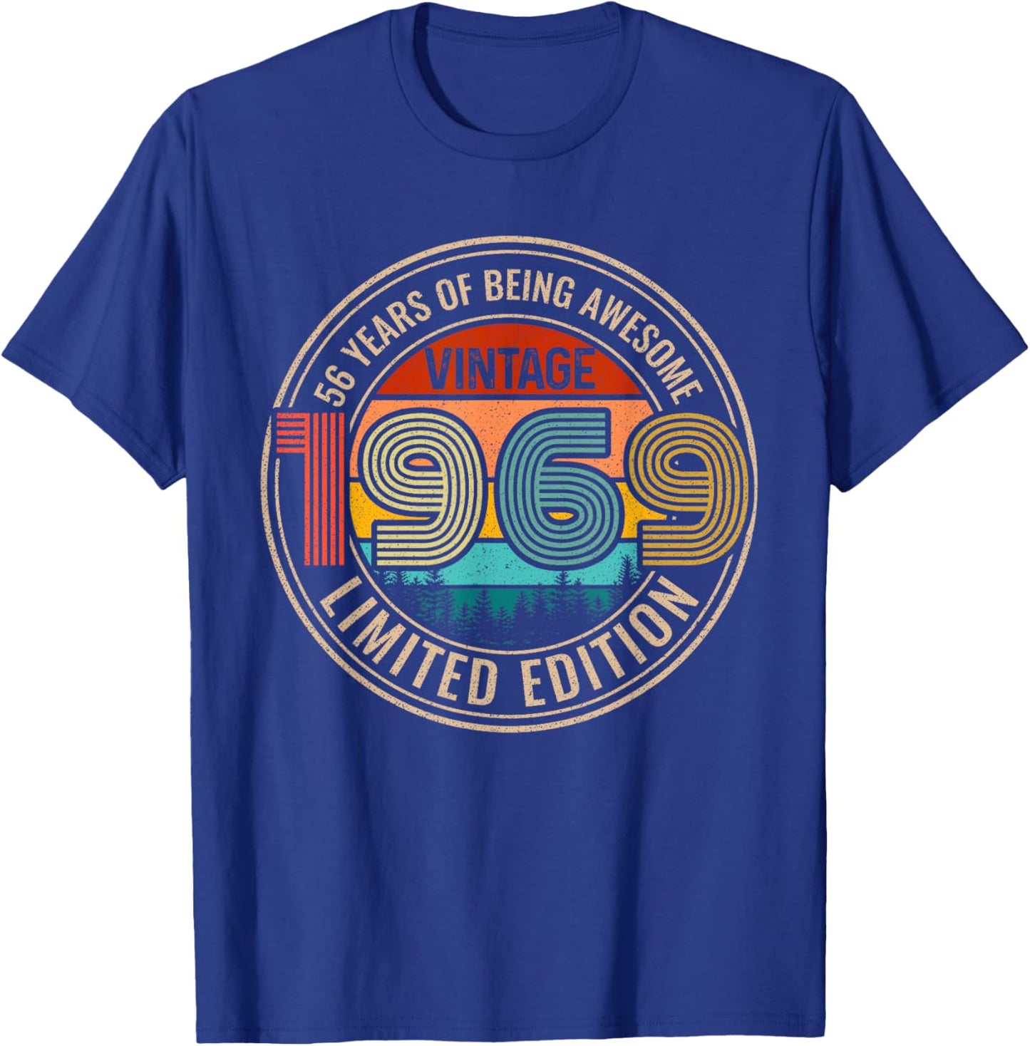 56 Years of Being Awesome 1969 Original Parts 56th Gifts T-Shirt - T-Shirt | Royal