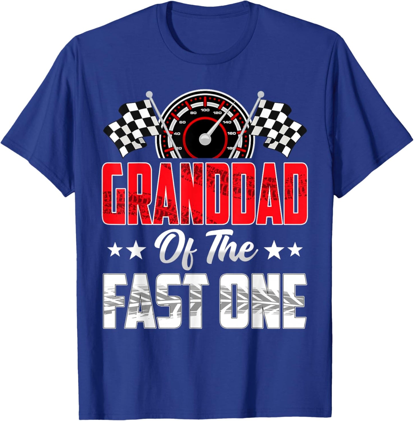 Granddad of The Fast One Birthday 1st Race Car Family T-Shirt - T-Shirt | Royal