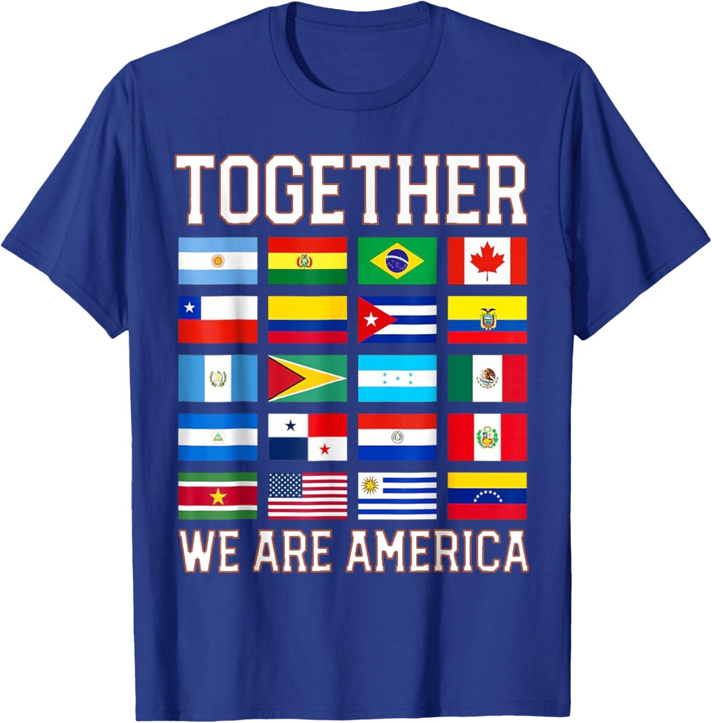 Together We are America Flags T-Shirt - T-Shirt | Royal