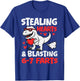 Funny Dino Stealing Hearts Blasting 6 7 Farts Valentines Boy T-Shirt - T-Shirt | Royal