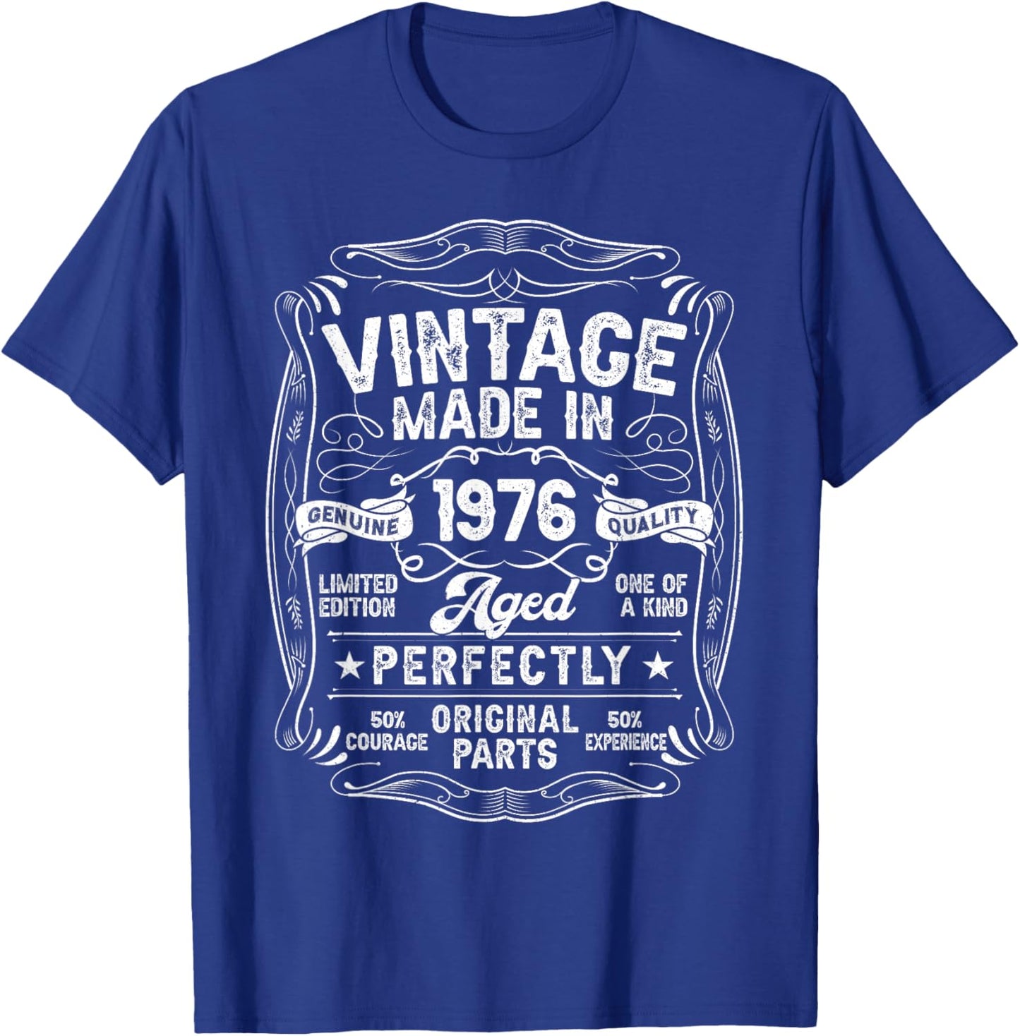 Vintage 1976 50yr 50th Birthday Gifts 50 Years Old T-Shirt - T-Shirt | Royal