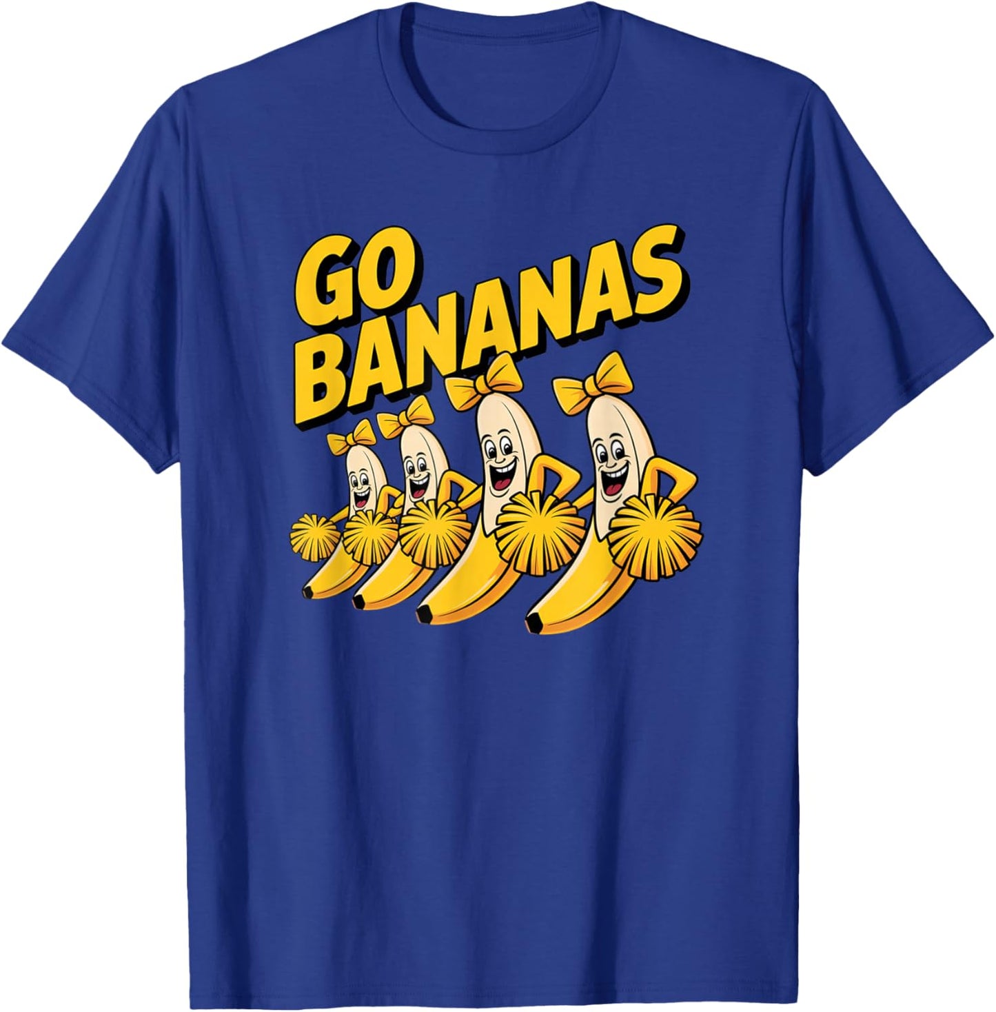 Go Bananas Cheer Squad Funny Fruit Humor Rally T-Shirt - T-Shirt | Royal