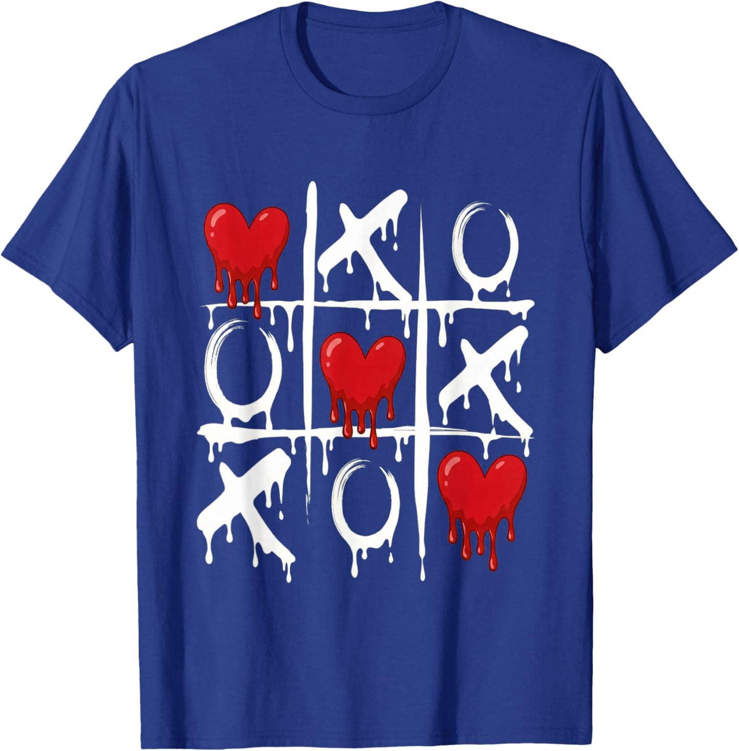 Valentine Tic Tac Toe Love Red Heart Cute Couple Romantic T-Shirt - T-Shirt | Royal