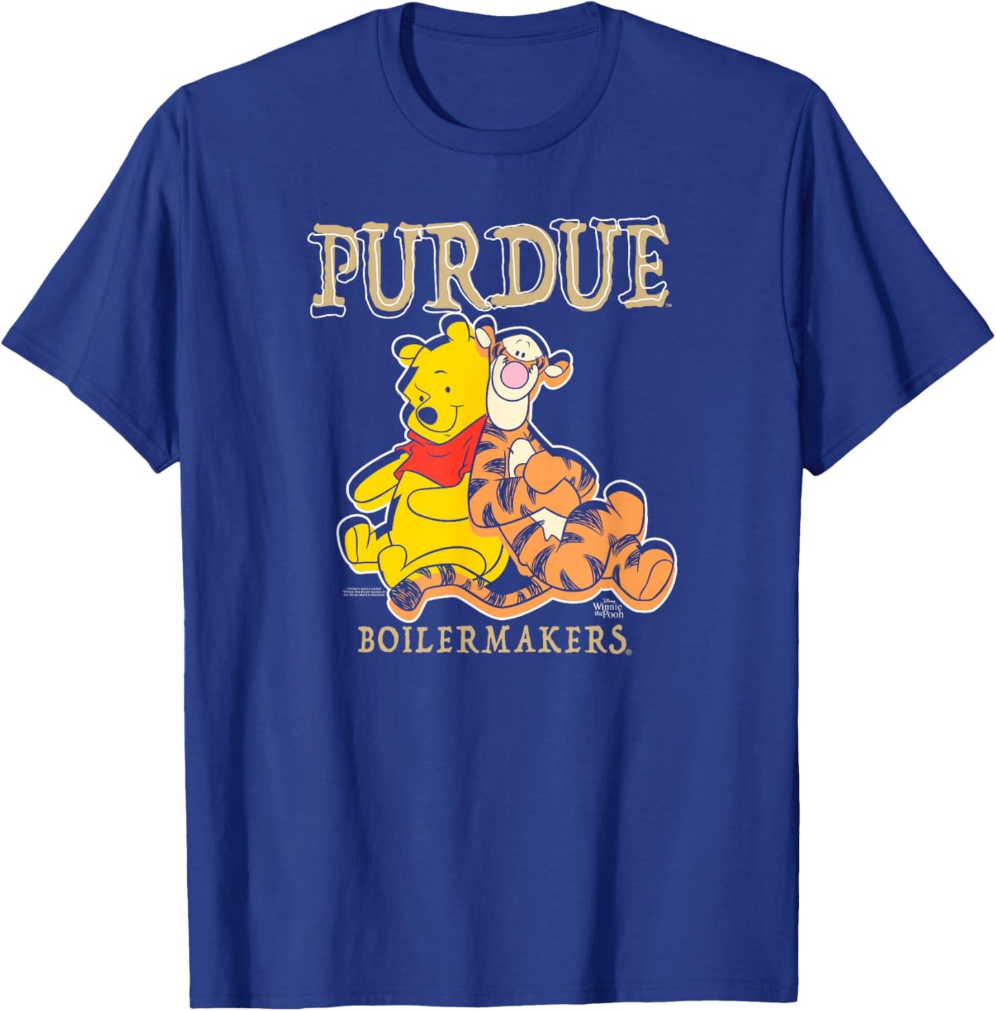 Purdue Boilermakers Winnie The Pooh and Tigger Black T-Shirt - T-Shirt | Royal
