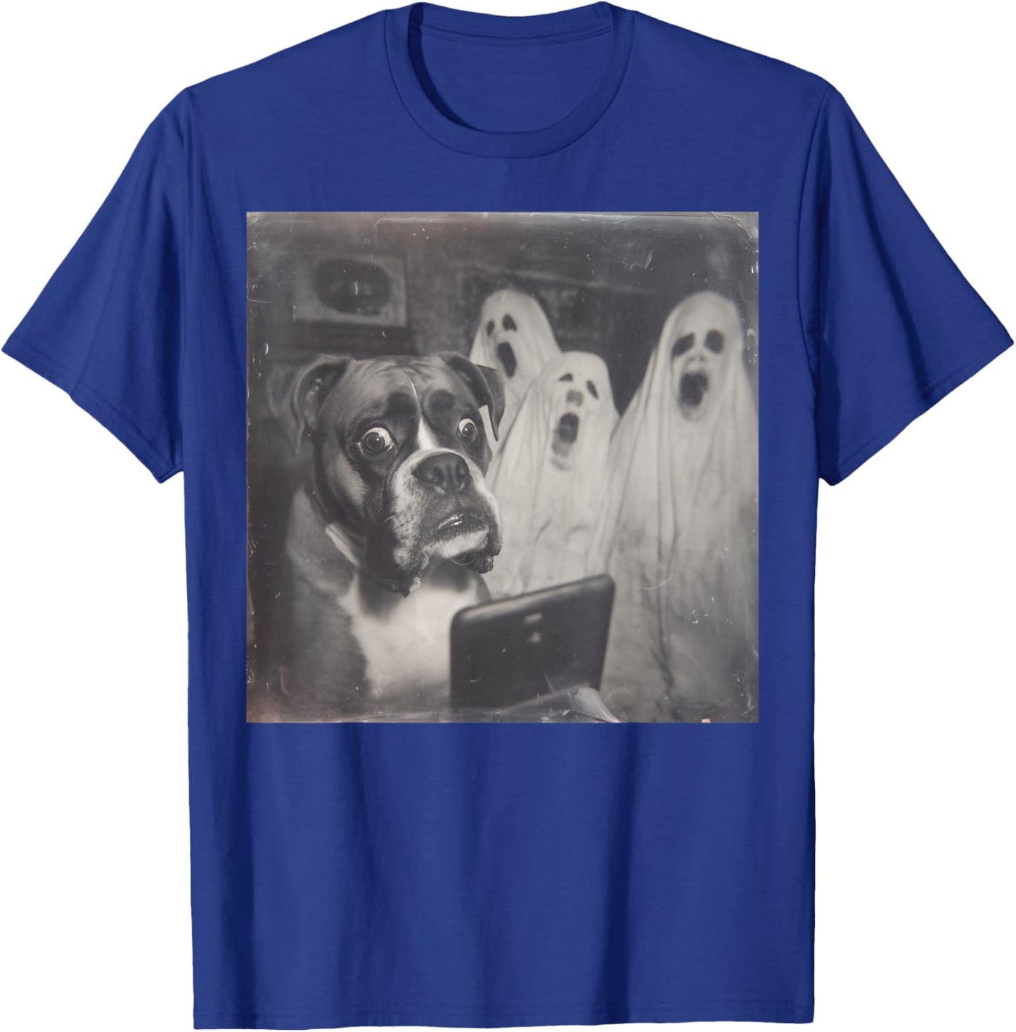 Boxer Ghost Funny Halloween, Scary Dog Spooky Season T-Shirt - T-Shirt | Royal