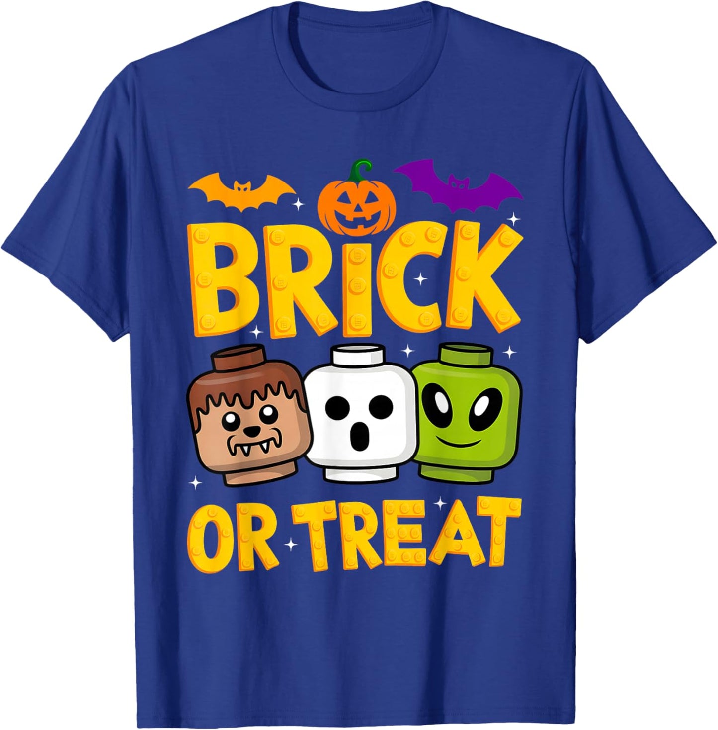 Brick or Treat Halloween Master Builder Blocks Building Kids T-Shirt - T-Shirt | Royal