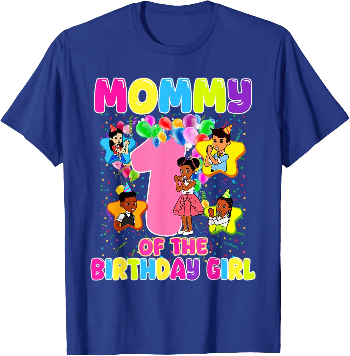 Mommy of Birthday Girl Gracie Birthday Dolls Girl Party T-Shirt - T-Shirt | Royal