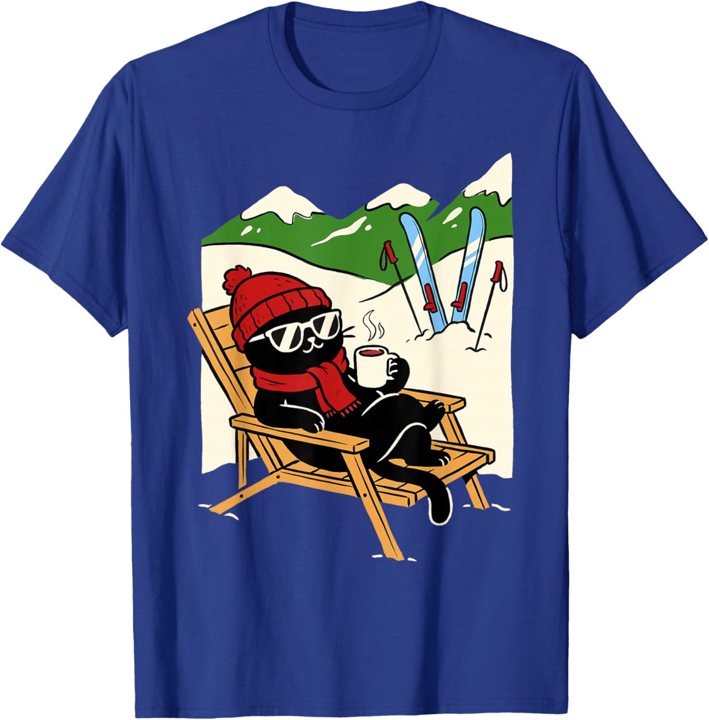 Après-ski Cat Skiing Men Women Kids Funny Après-ski T-Shirt - T-Shirt | Royal