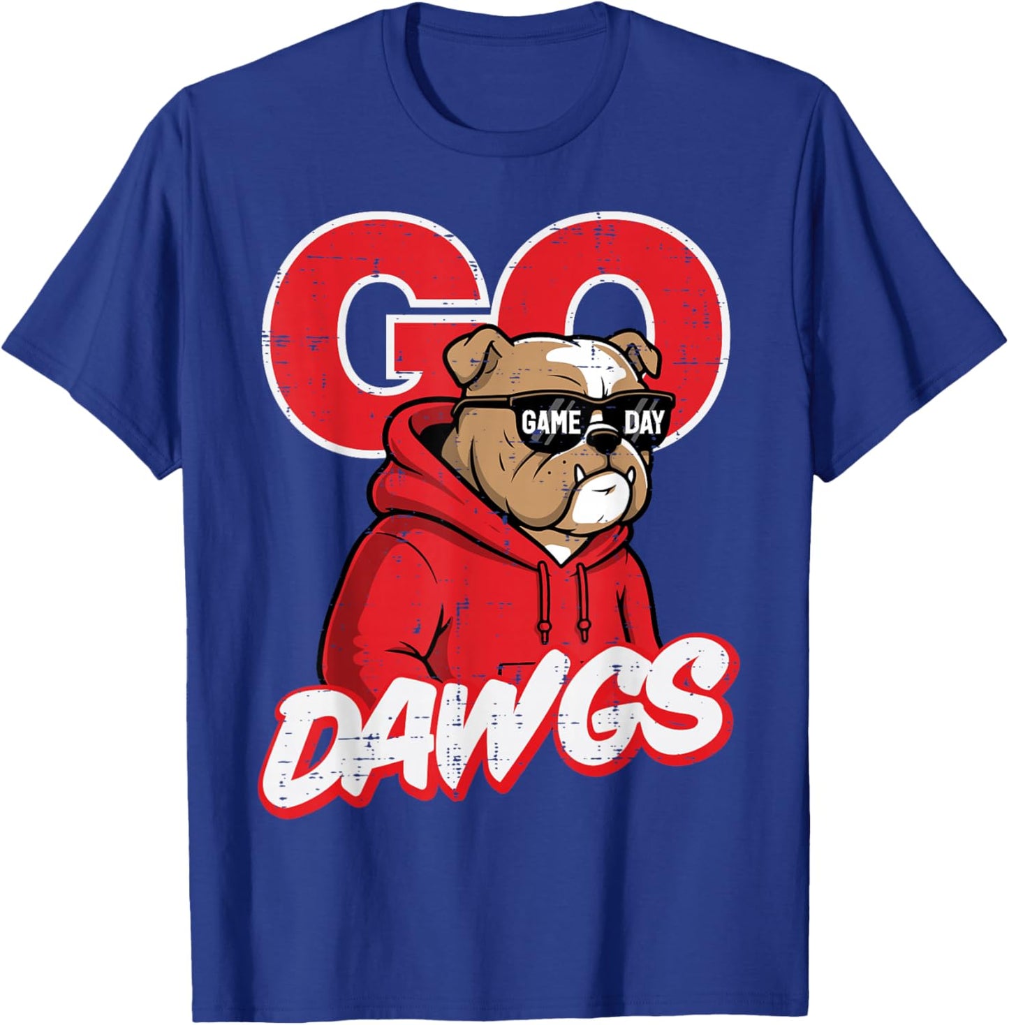 Bulldog Sunglasses Men Women Kids Boys Girls Youth Teen T-Shirt - T-Shirt | Royal
