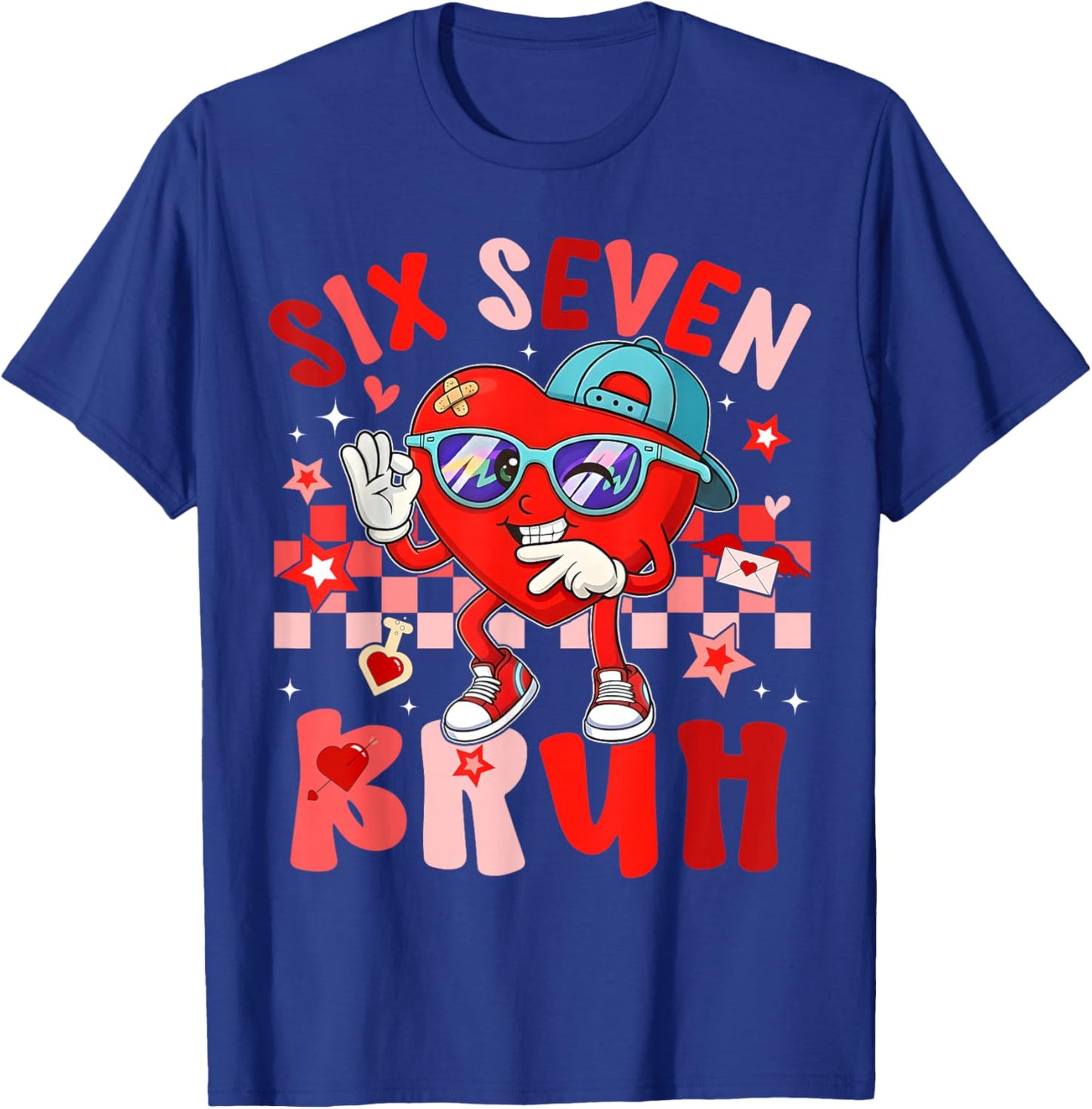 Valentine 67 Meme Six Seven Bruh Heart 6 7 Boys Kids T-Shirt - T-Shirt | Royal