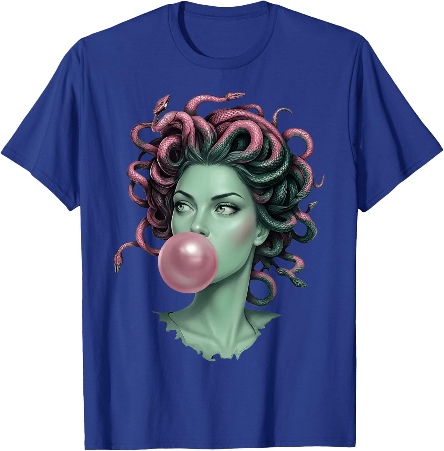 Medusa Bubblegum Mythological Snake Hair Goddess Feminist T-Shirt - T-Shirt | Royal