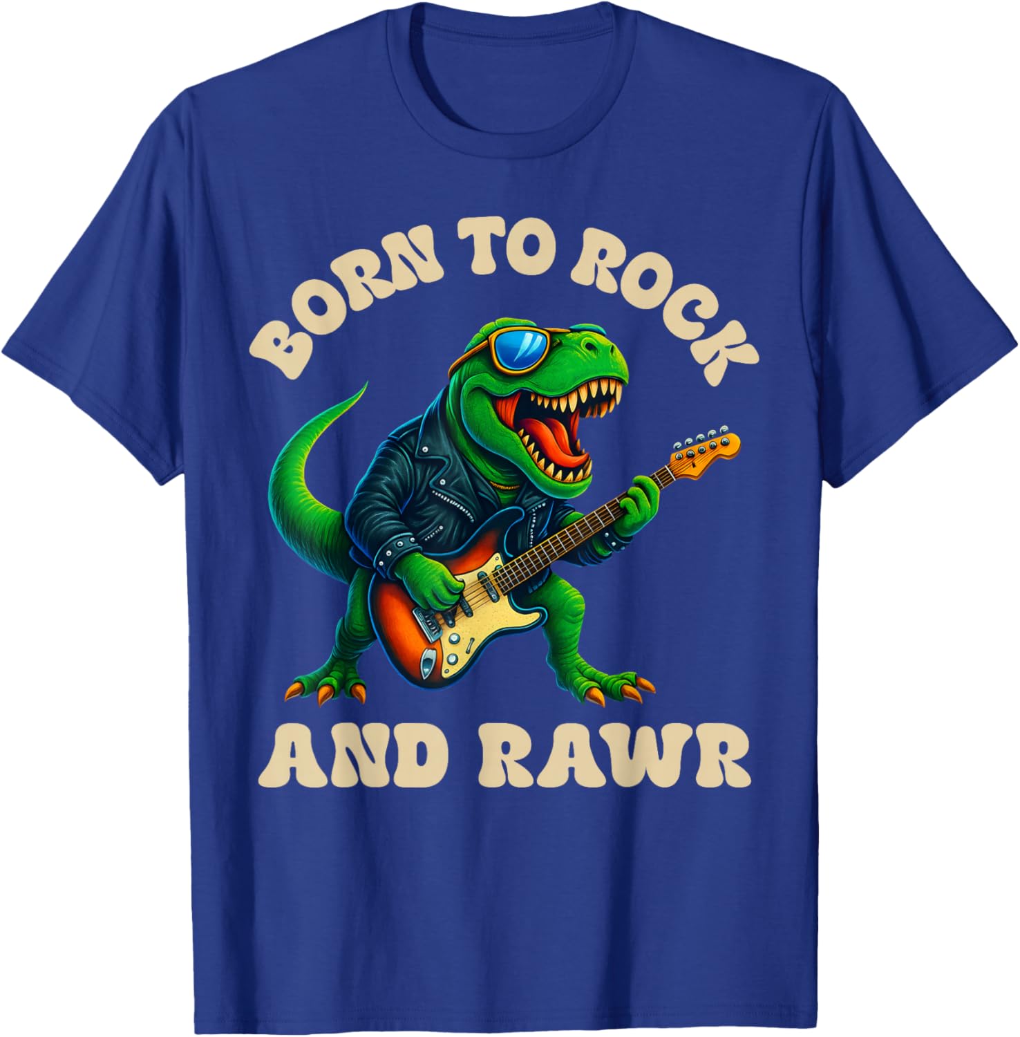 Born to Rock and Rawr, Cute Dinosaur, Boys Girls Kids T-Shirt - T-Shirt | Royal