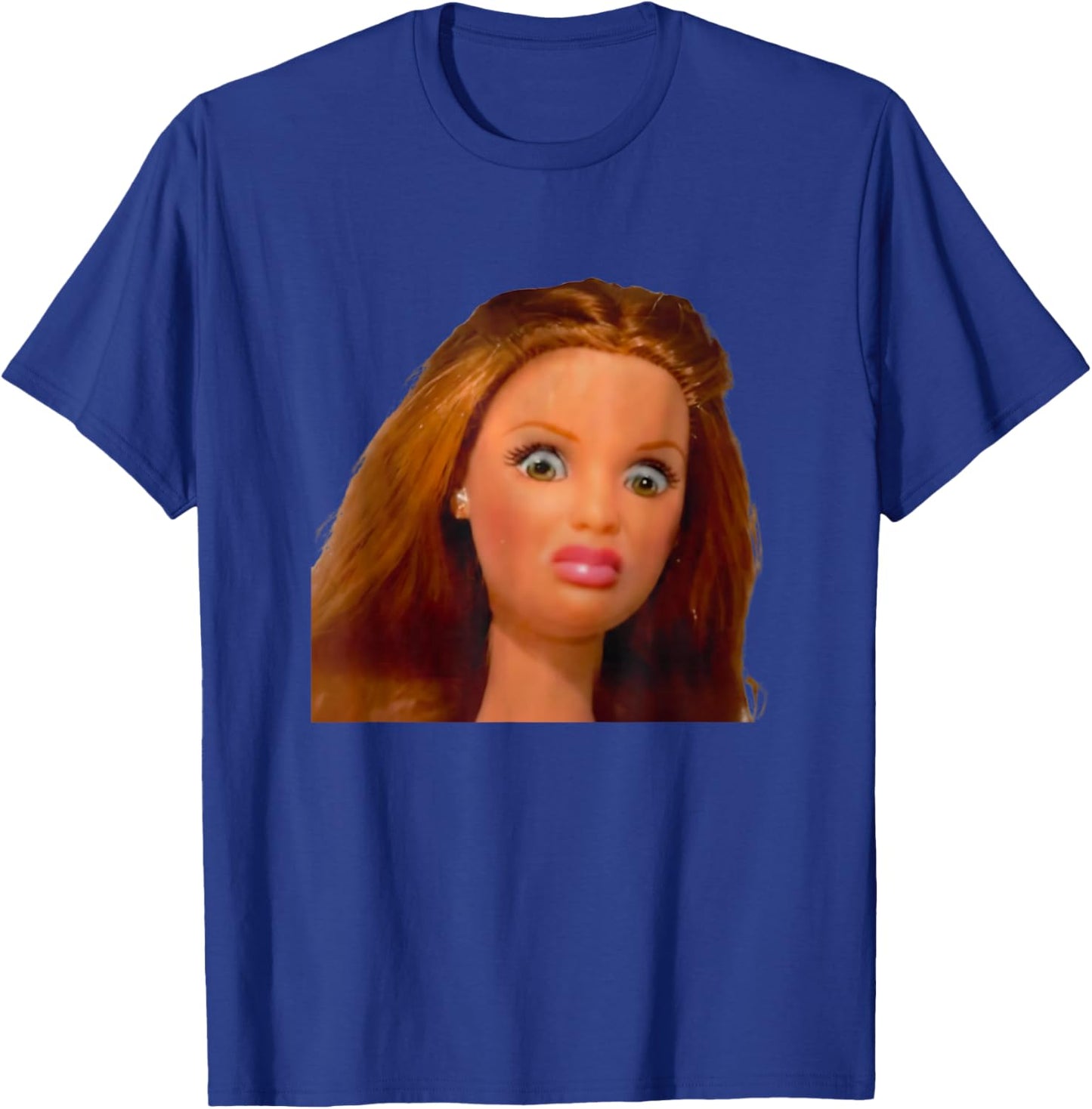New Funny Distressed Doll Face Meme T-Shirt - T-Shirt | Royal