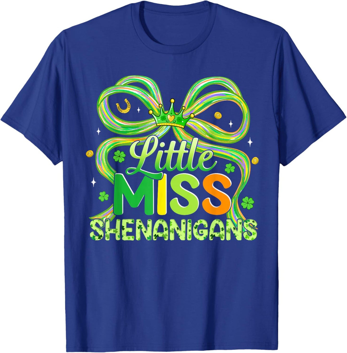 Coquette Bow Little Miss Shenanigans St Patricks Day Toddler T-Shirt - T-Shirt | Royal