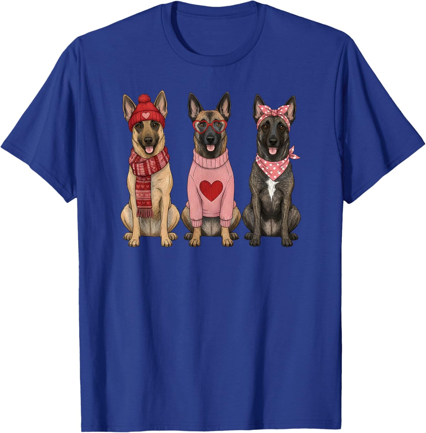 Cute Belgian Malinois Valentine Dog T-Shirt - T-Shirt | Royal