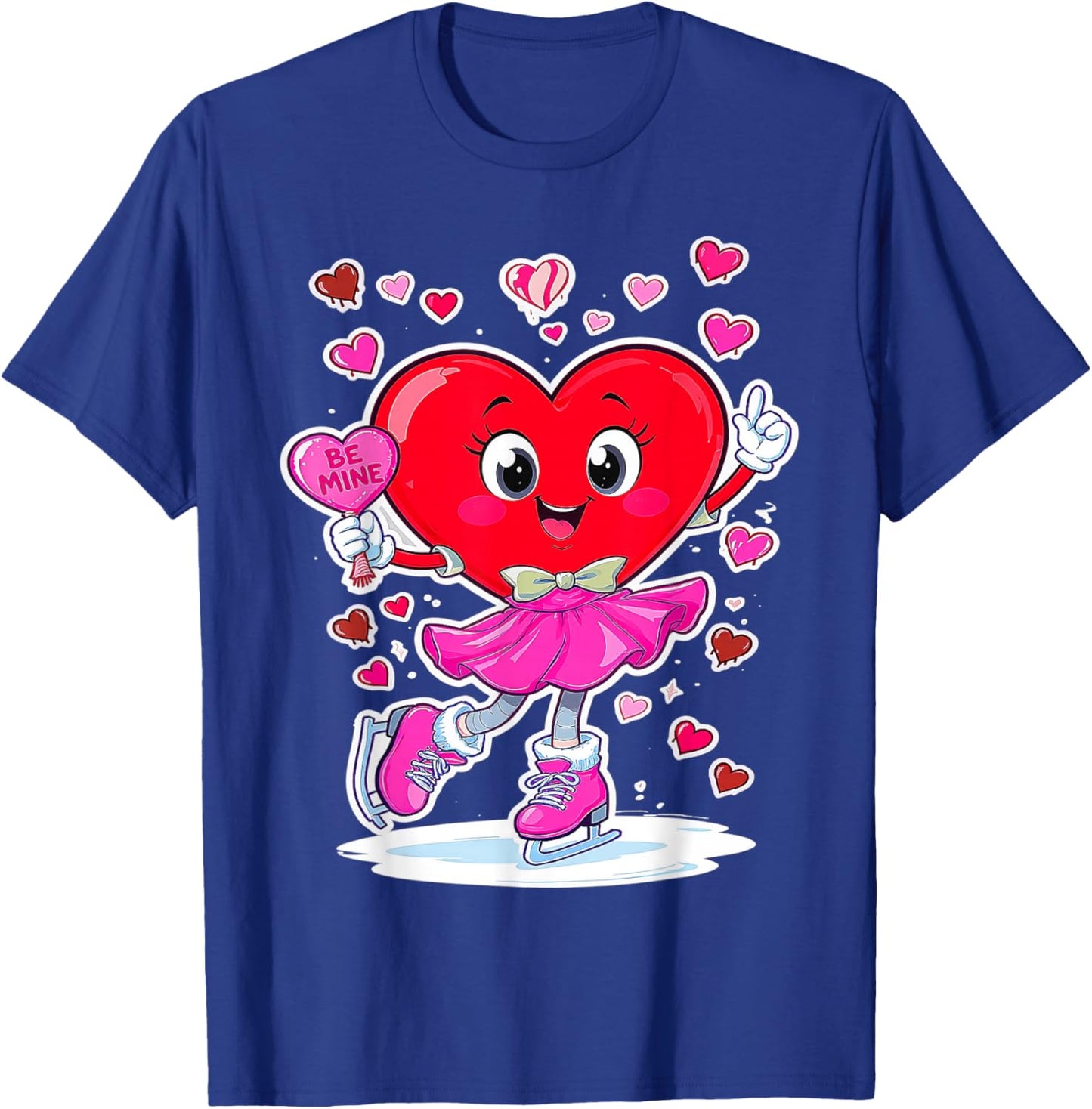 ice Skating Equipment Player Valentine Heart Costume dripped T-Shirt - T-Shirt | Royal