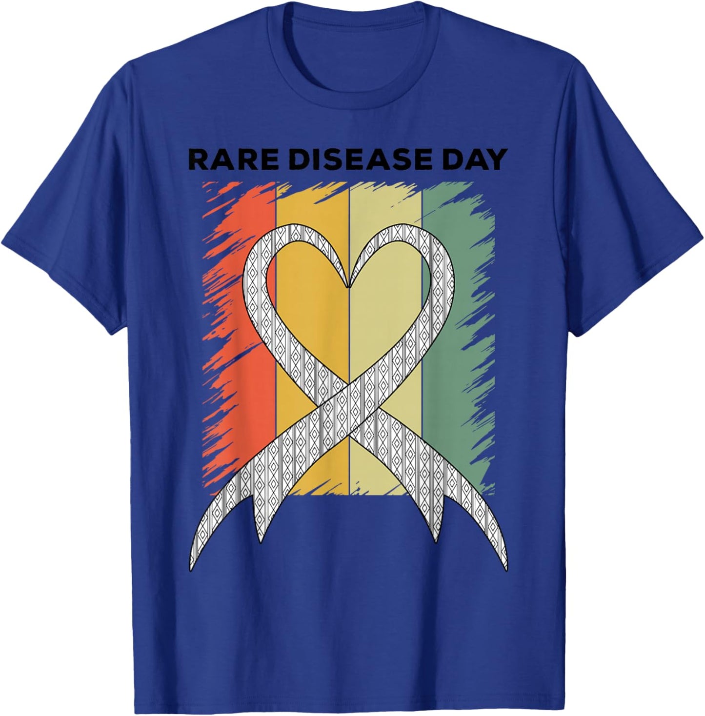 Rare Disease Day Rare Disease Awareness Heart Retro Vintage T-Shirt - T-Shirt | Royal
