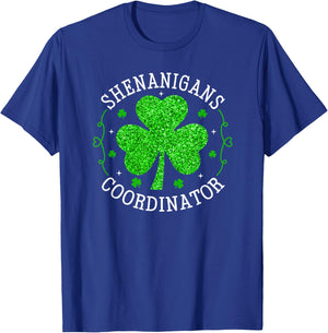 Shenanigans Coordinator Shamrock Teacher St Patricks Day T-Shirt - T-Shirt | Royal