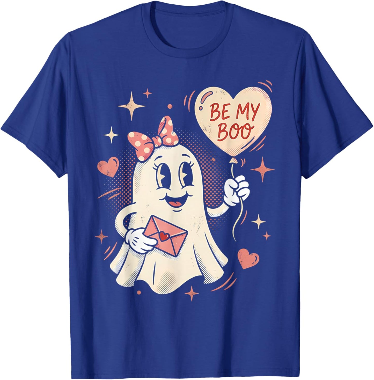 Be My Boo Ghost Heart Balloon Valentine Love Letter T-Shirt - T-Shirt | Royal