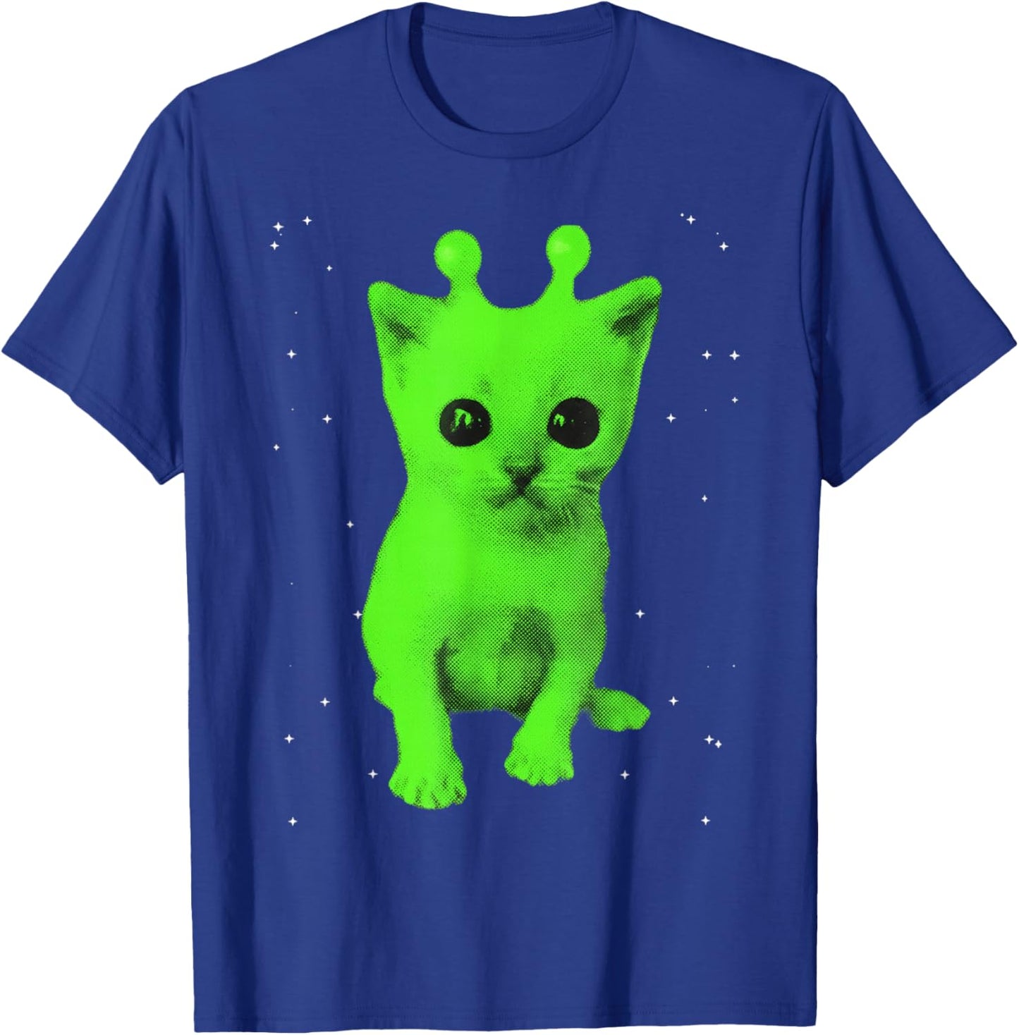 Y2k Alien UFO Cat Space Vintage 90s Retro Silly Cats Lover T-Shirt - T-Shirt | Royal