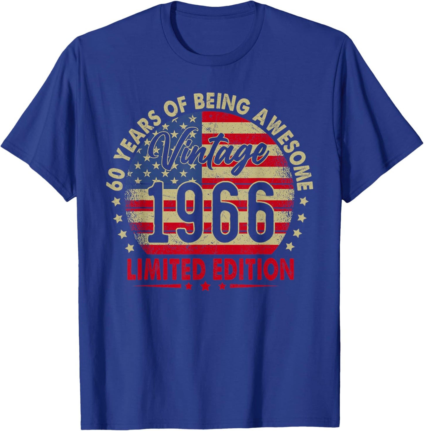 Vintage 1966 Limited Edition 60th Birthday 60 Years Old T-Shirt - T-Shirt | Royal