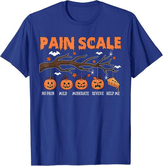 Pain Scale Pumpkin Pain Assessment Trauma Nurse Halloween T-Shirt - T-Shirt | Royal