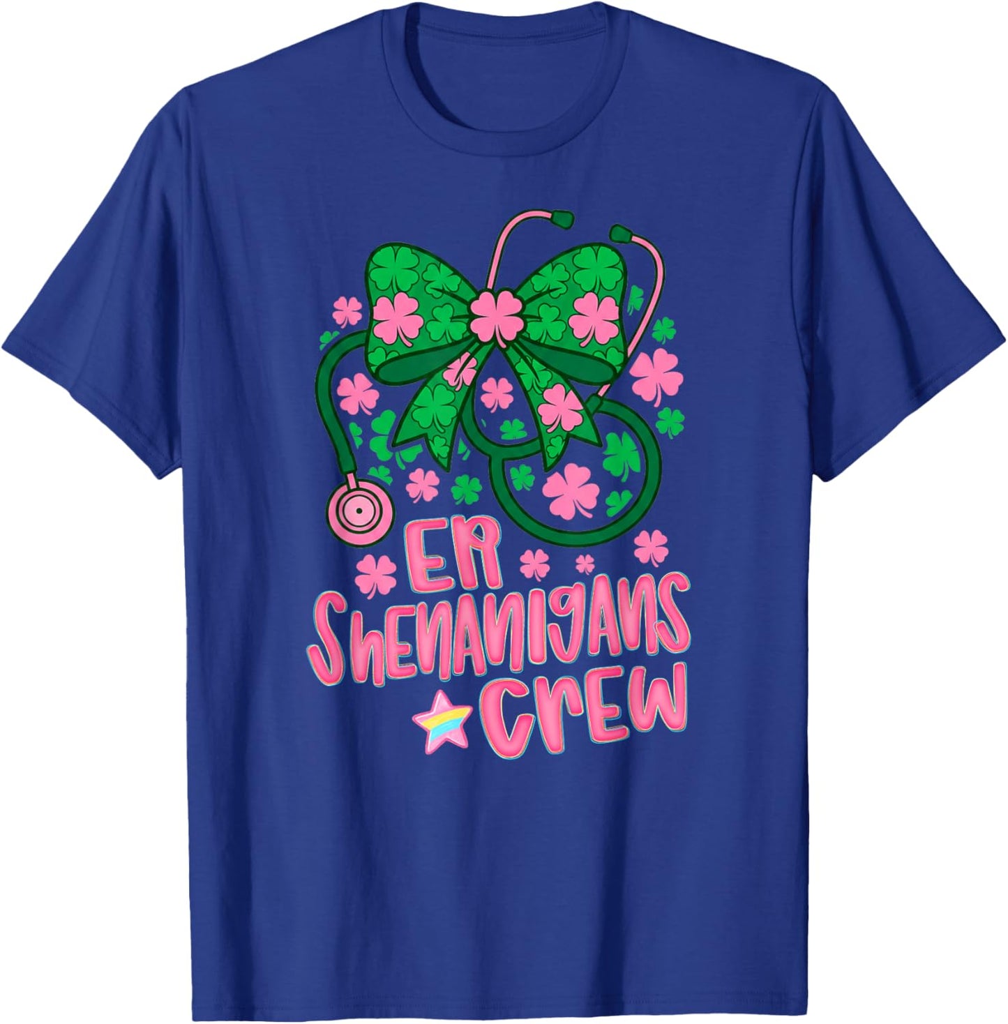 St Patricks Day Nurse Crew Funny St Patty's ER Shenanigans T-Shirt - T-Shirt | Royal