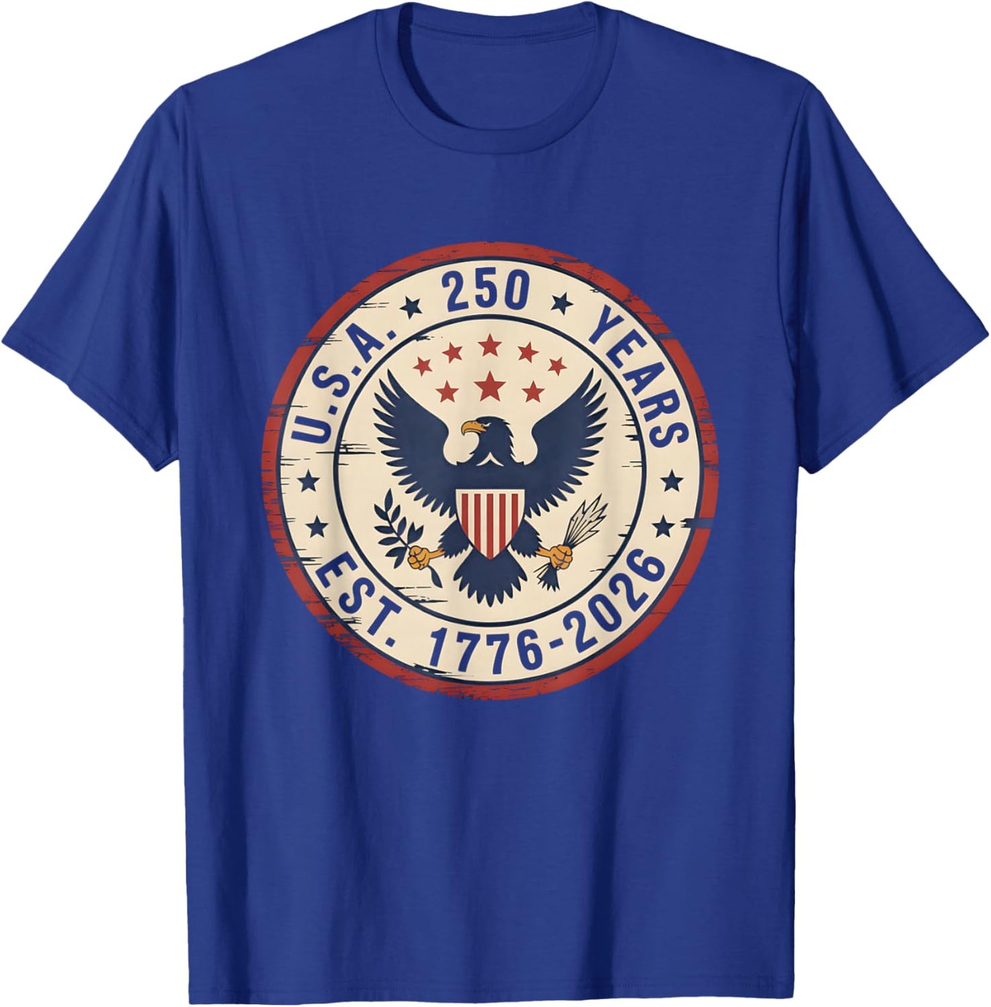250 Years of Freedom | American 1776–2026 Patriotic T-Shirt - T-Shirt | Royal