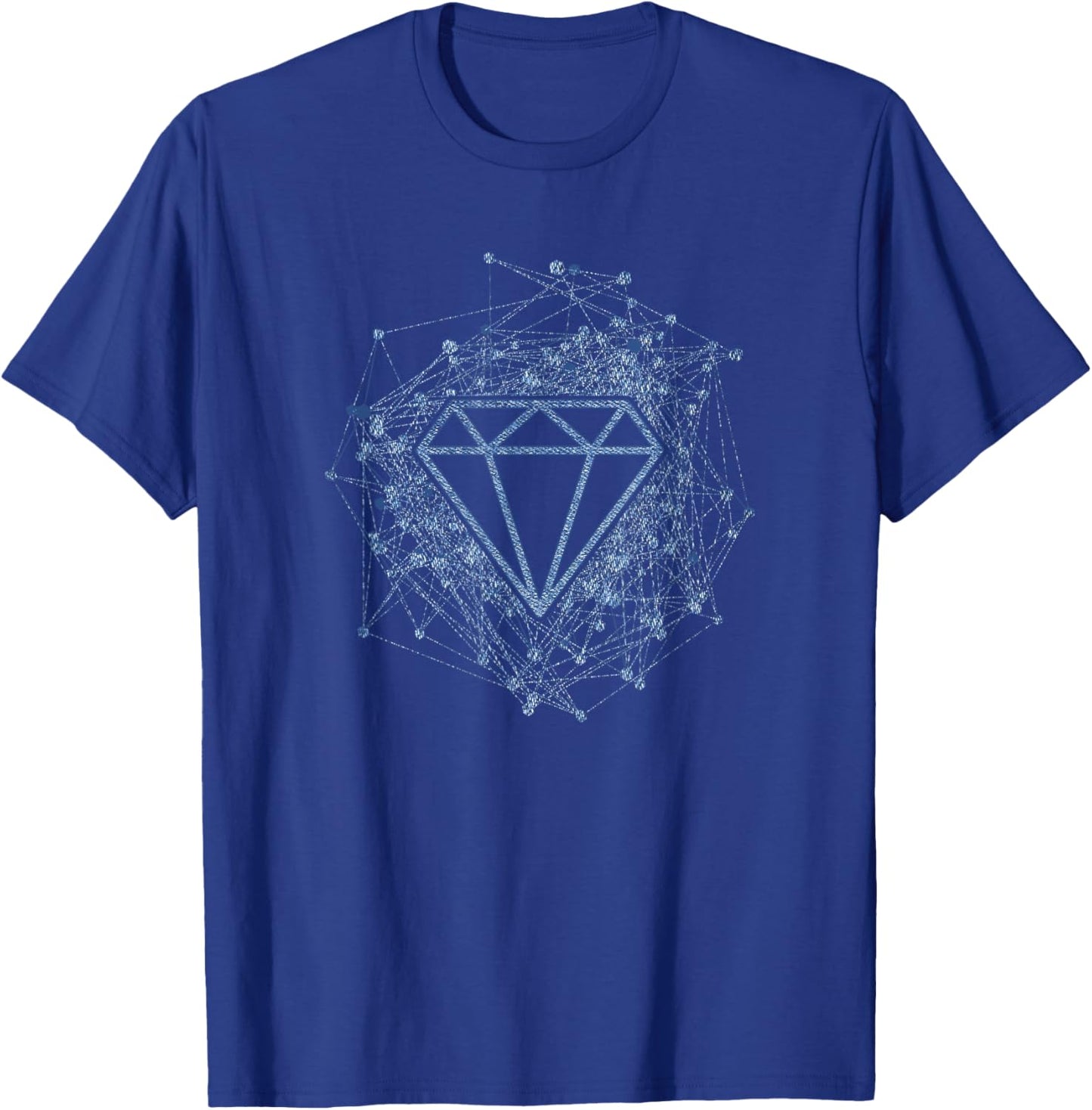 Men Diamonds and Denim Outfit Streetwear Style Diamond T-Shirt - T-Shirt | Royal