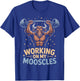Working On My Mooscles Gym Cow Fitness Lift T-Shirt - T-Shirt | Royal