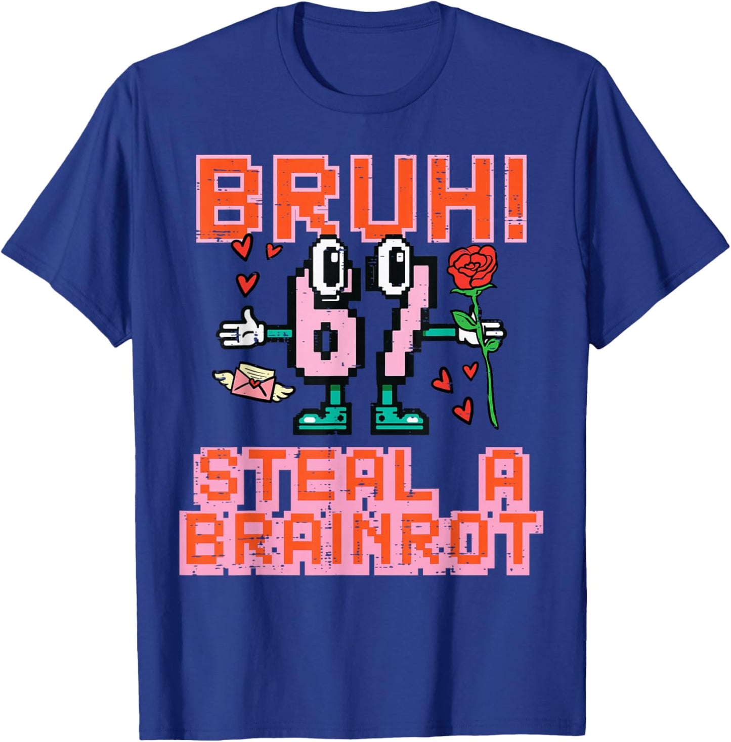 Bruh Steal A Brainrot Meme 6 7 Valentines Day Kids Boy Youth T-Shirt - T-Shirt | Royal