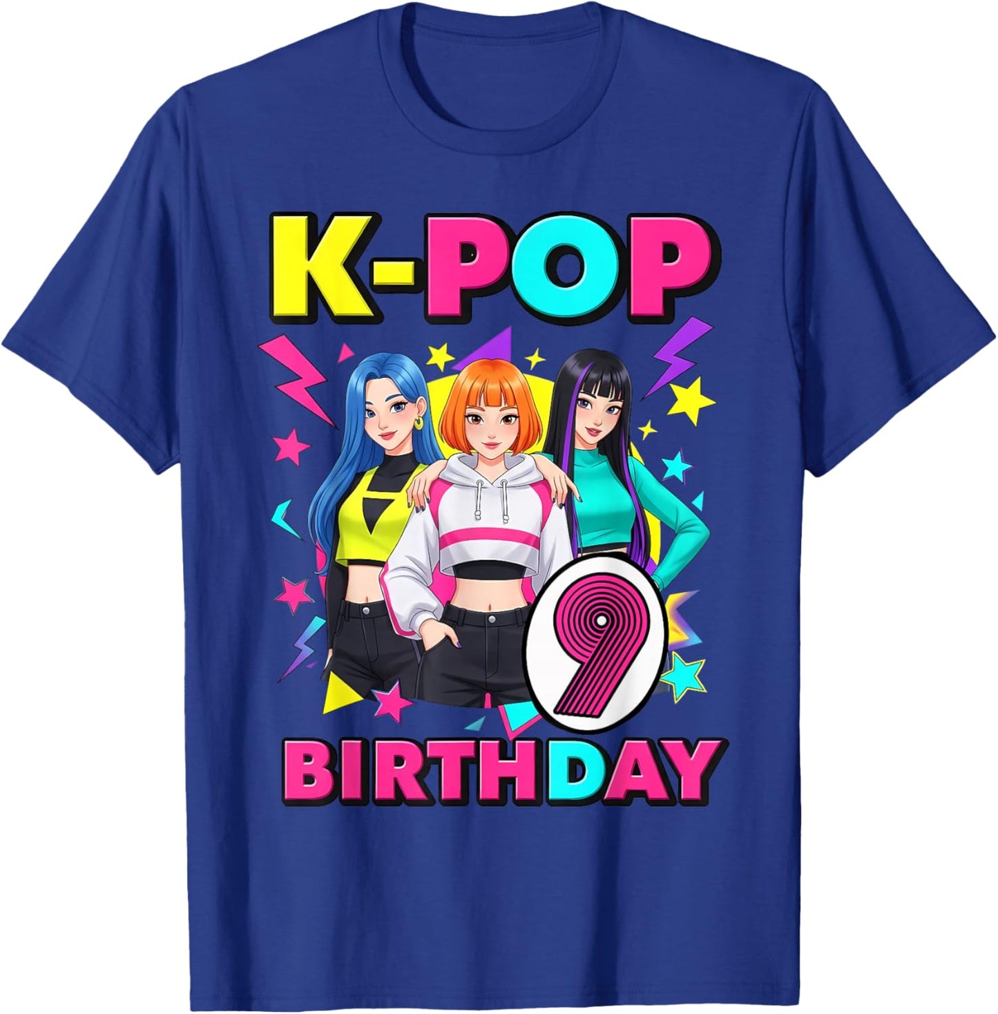 9 Years Old Birthday K Pop Kids 9th Birthday Girls K-pop T-Shirt - T-Shirt | Royal