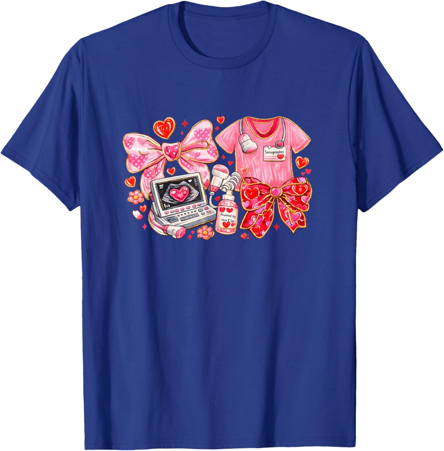 Ultrasound Tech Valentine's - Sonography Valentines Day T-Shirt - T-Shirt | Royal