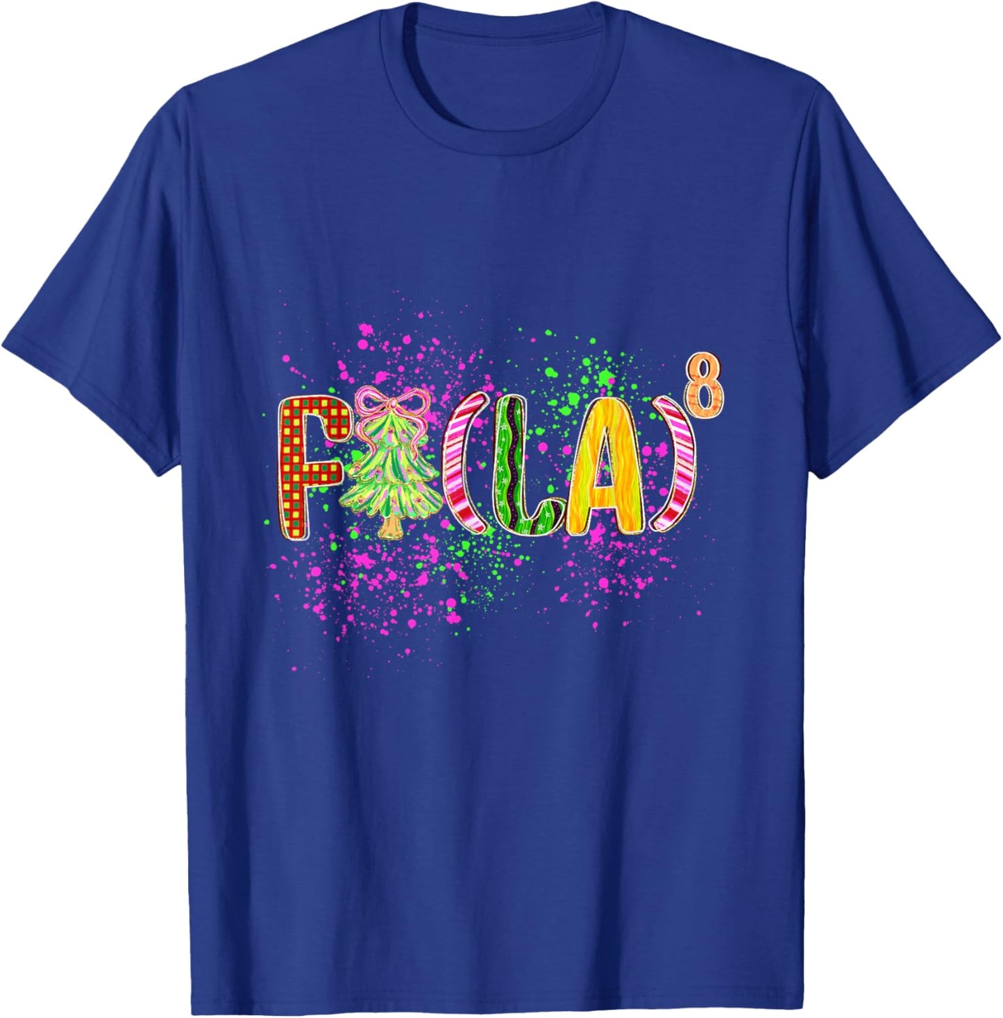 FA (LA) 8 Funny Christmas Santa Math Teacher Student T-Shirt - T-Shirt | Royal