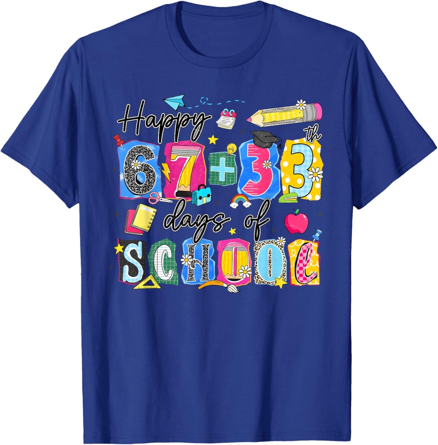 I Survived 67 33 100 Days of School 100th Day Teacher Kids T-Shirt - T-Shirt | Royal