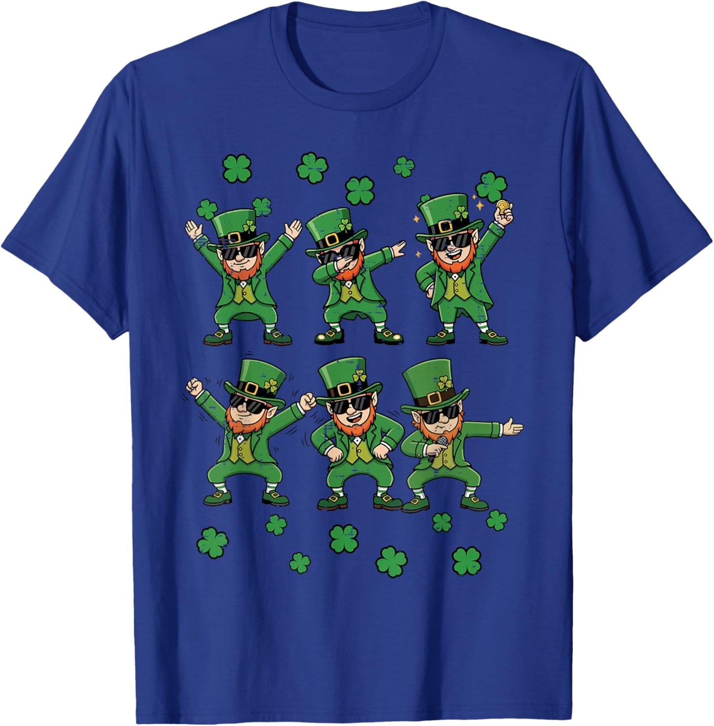 St Patricks Day Leprechaun Poses Saint Pattys Kids Men Women T-Shirt - T-Shirt | Royal