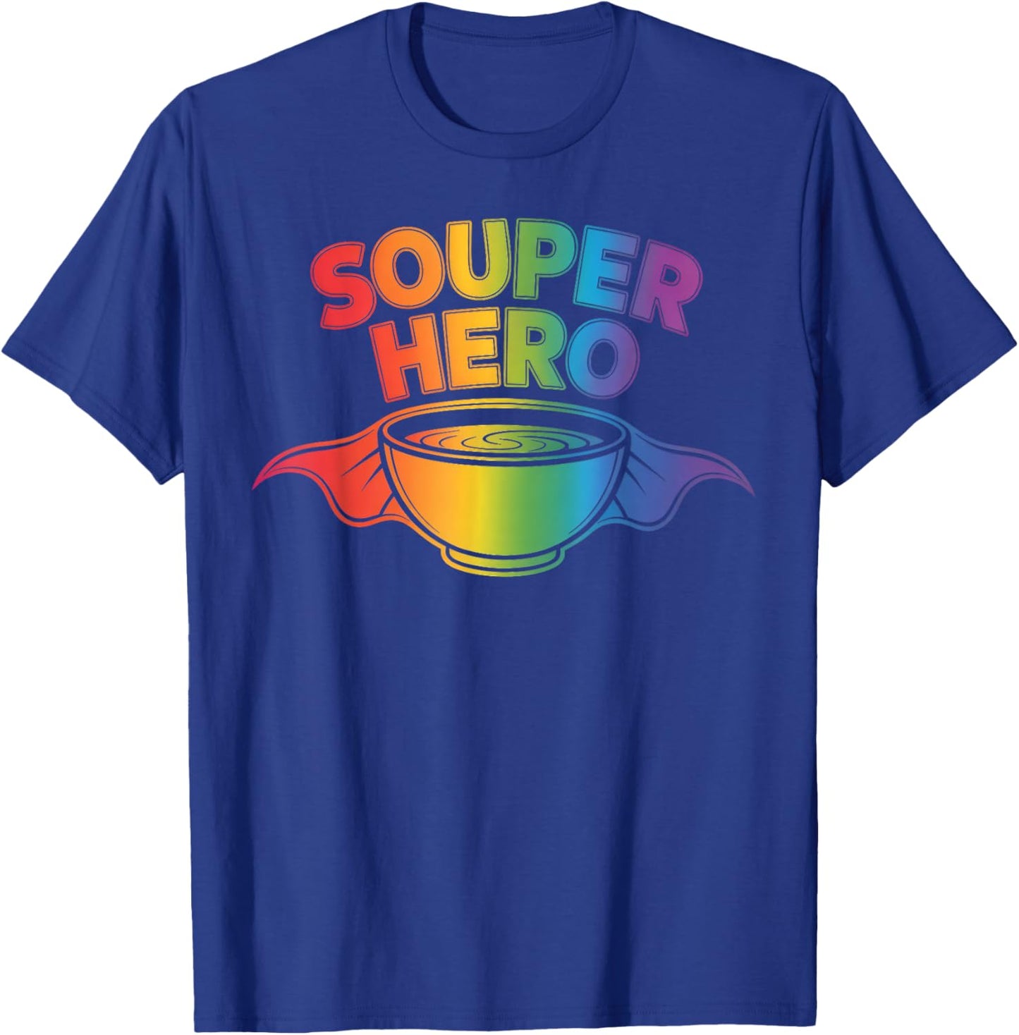 Souper Hero Funny Soup Bowl Cartoon Pun T-Shirt - T-Shirt | Royal