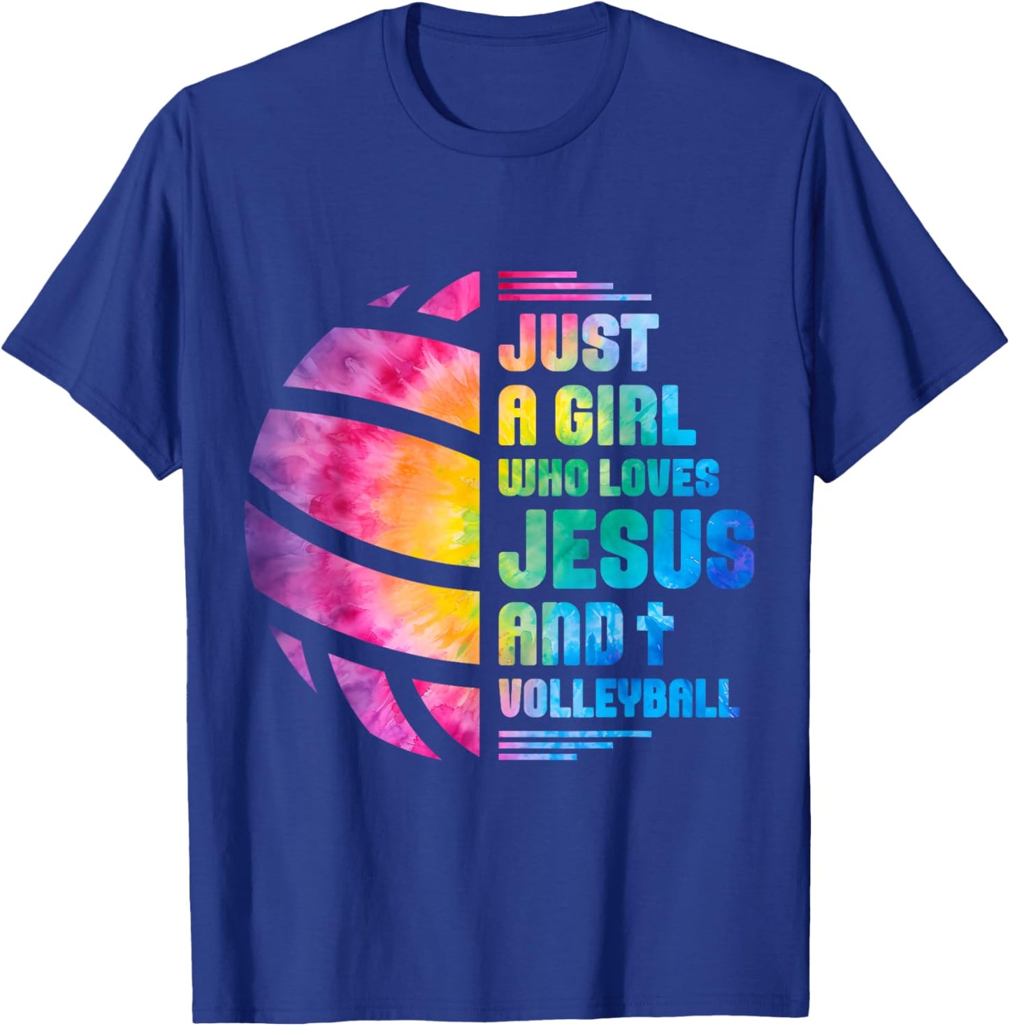 Just A Girl Who Loves Jesus and Volleyball T-Shirt - T-Shirt | Royal