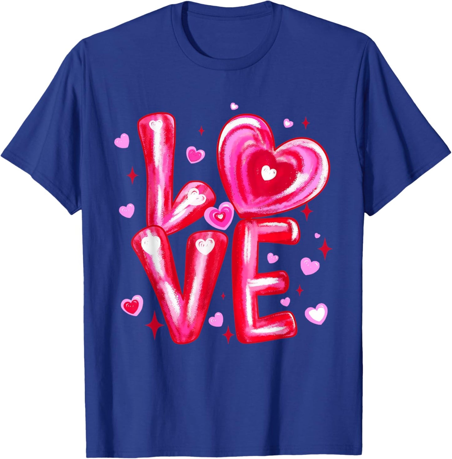 Love Cute Heart Art Pink Romantic Valentine's Day T-Shirt - T-Shirt | Royal