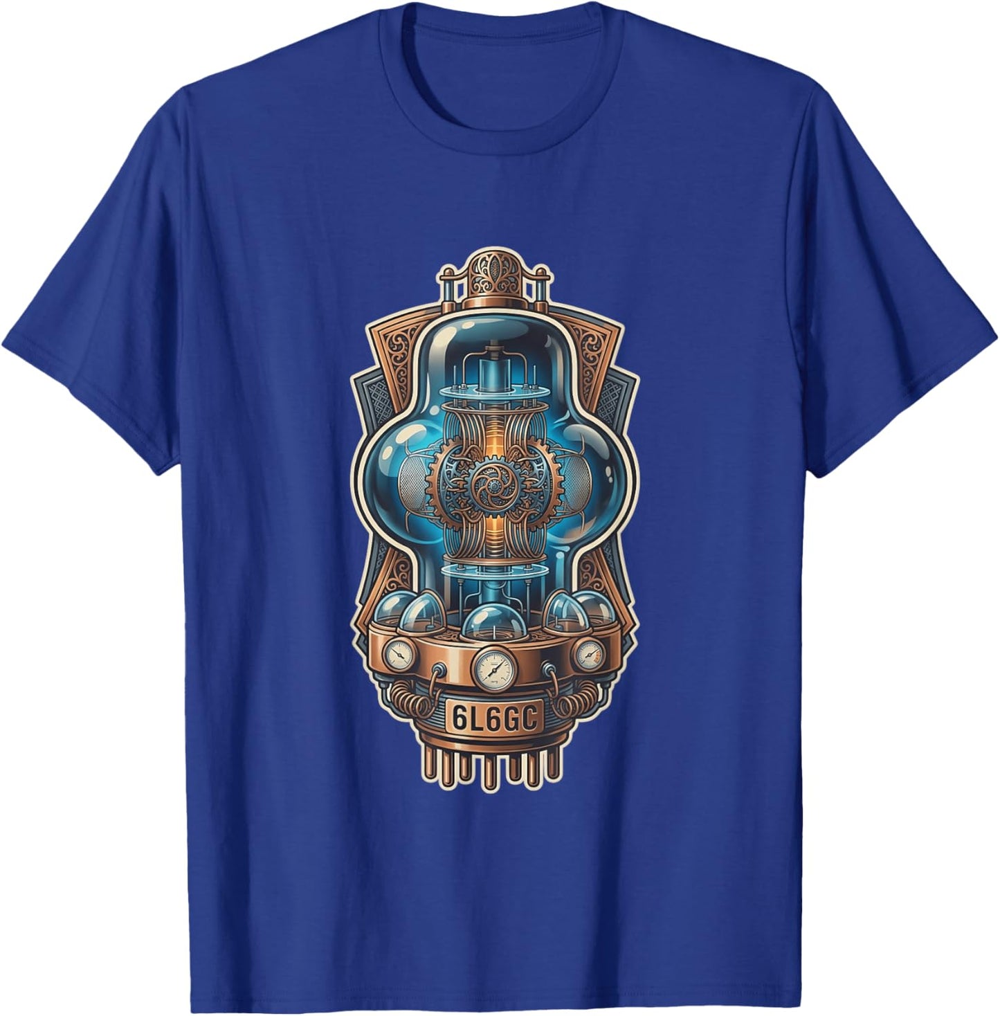 Audiophile Vacuum Tube Amplifier Analog Music Graphic T-Shirt - T-Shirt | Royal