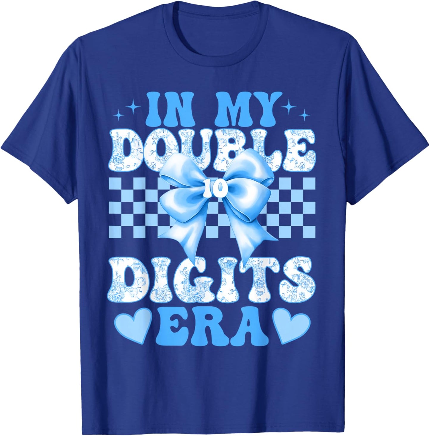 Groovy in My Double Digits Era 10th Birthday Coquette Bow T-Shirt - T-Shirt | Royal
