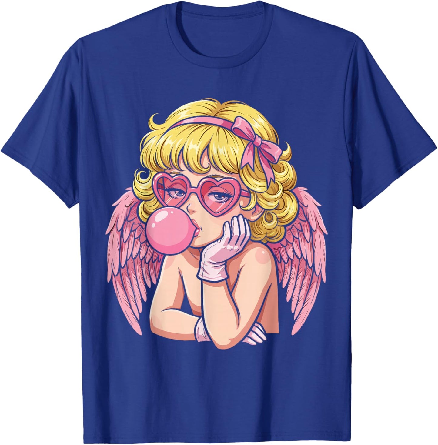 Cute Anime Cupid Blowing Bubble Gum T-Shirt - T-Shirt | Royal