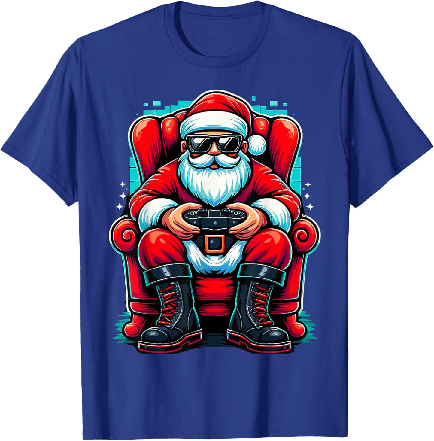 Christmas Gamer Santa Xmas T-Shirt - T-Shirt | Royal
