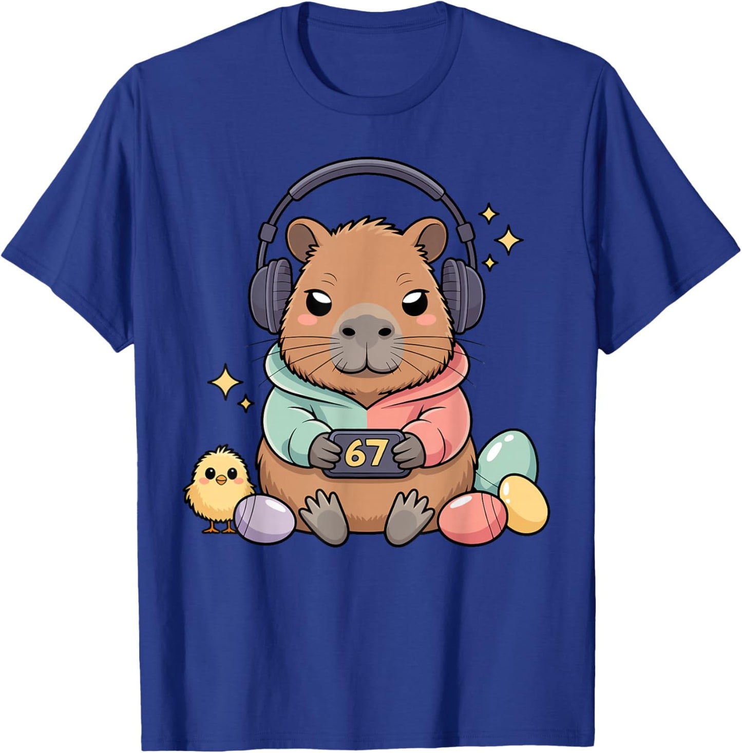 Gamer Capybara 67 Meme Boys Cool Cappy Easter Themed Graphic T-Shirt - T-Shirt | Royal