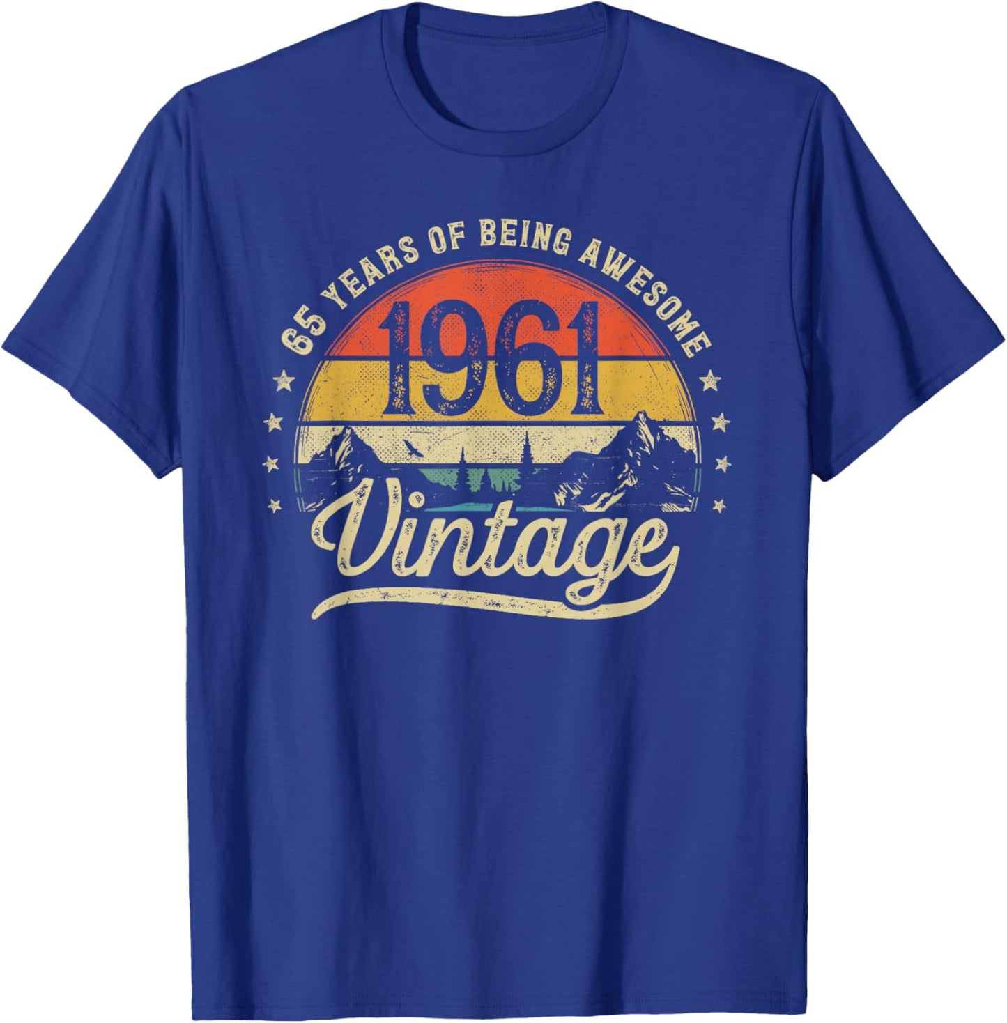 Vintage 1961 65 Years Old 65th Birthday T-Shirt - T-Shirt | Royal